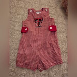 Red Gingham Texas Tech Overalls
